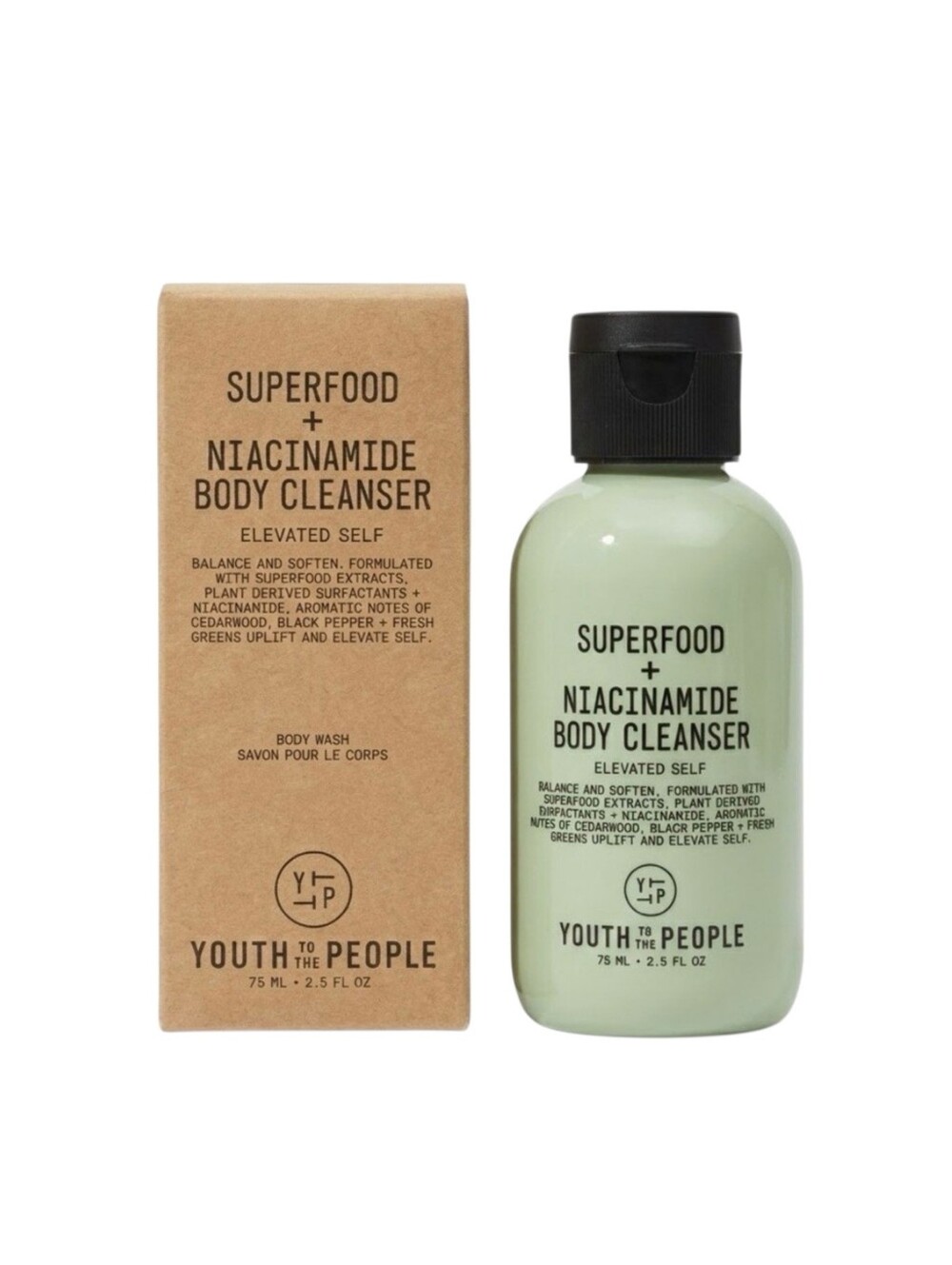 NWT Youth To The People Superfood Niacinamide Body Cleanse Wash Travel Size 75mL